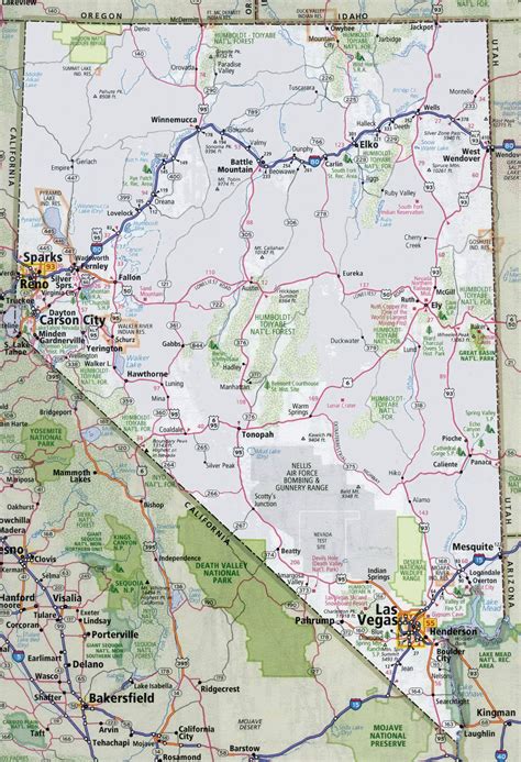 hotels in nevada map.